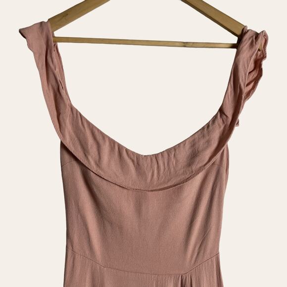 Reformation Verbena Blush Pink Off Shoulder Gown Size 2 - Picture 6 of 10